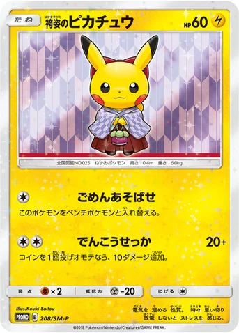 袴姿のピカチュウ — SM プロモカード 208 등급 표기 없음
