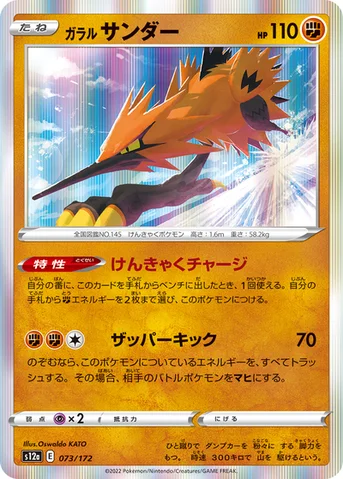 ガラル サンダー — ハイクラスパック 「VSTARユニバース」 073/172 등급 표기 없음