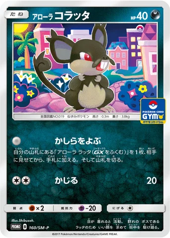 アローラ コラッタ — SM プロモカード 160 등급 표기 없음