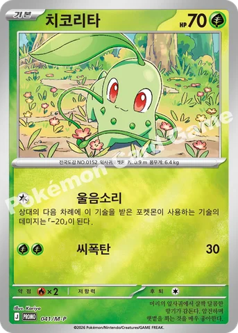 치코리타 — MEGA 프로모 카드 041 등급 표기 없음